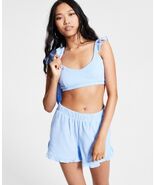 MSRP $25 Bar III Ruffled Terry Bralette Blue Size 2XL - $236.08 MXN