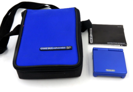 Nintendo GameBoy Advance SP AGS-001 Blue w/ Case - NO CHARGER, NEW BATTERY - $123.70