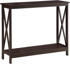 Oxford Console Table With Shelf By Convenience Concepts, Espresso. - £71.12 GBP