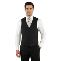 Men RENOIR Vest Wool 140 Adjustable ,V-Neck 2 Pocket Fully lined 555-3 Charcoal image 9