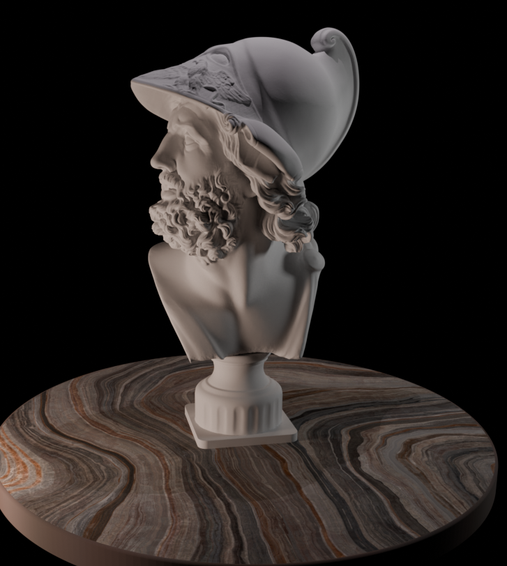 Bust of Menelaus, Flawlessly 3D Printed Decorative Greek Statue - $32.90+