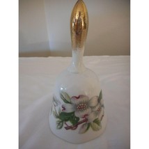 Vintage Lugenes Japan Dogwood Floral Bell Porcelain Ceramic with sticker - $7.99