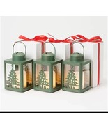Set of (3) 6&quot; Holiday TREE Lanterns w/Gift Boxes + Timer by Candle Impre... - €29,84 EUR