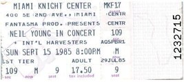 1985 Neil Young International Harvesters Concert Ticket Stub Miami FL Old Ways - £27.12 GBP