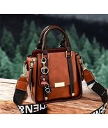 Vintage Leather Crossbody Handbag - Stylish Tote Shoulder Bag with Cute ... - $32.99