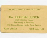 The Golden Lunch Ad Card Gorham New Hampshire Glen Ellis Falls  - £17.13 GBP