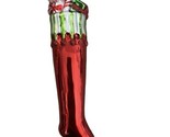 Midwest Hand blown glass Loaded Stocking Christmas Ornament Red 8in - $10.11