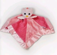 Snoozies Pink Owl Lovey Woodland Forest Security Blanket Plush Satin Edg... - $20.57