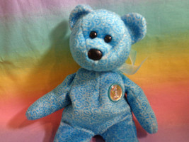 Vintage 2001 TY Beanie Babies Classy Blue Teddy Bear Retired - tush tag ... - £3.11 GBP