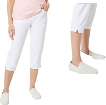 Quacker Factory Dream Jeannes Fun Dangle Crop Pants- White Starfish, Xs - £24.43 GBP