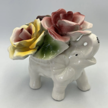 Vintage Capodimonte White Elephant With Roses Marked N Made in Italy READ - £71.93 GBP
