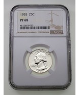 1955 25C Washington Quarts Preuve Classé Par NGC Comme PF68 - €44,90 EUR