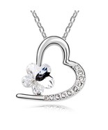 Crystal Star Heart Necklace Color: White - $112.71 MXN