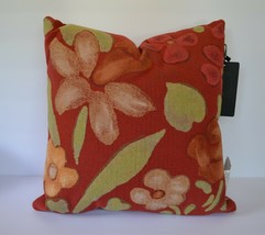 Liora Manne Watercolor Flowers Red Pillow Cushion Indoor / Outdoor, 14x14&quot; - $563.13 MXN