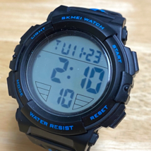 Unused SKMEI Men 50m Easy Read Black Digital Quartz Alarm Chrono Watch~New Batte - £17.45 GBP