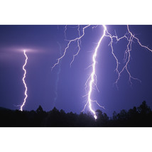 Lightning Bolts In Night Sky Poster Print - 19 x 12 - $41.46