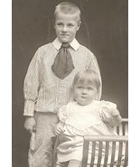 Victorian Photograph Of A Young Brother &amp; Baby Sister  - $138.05 MXN