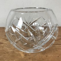 Vtg Royal Brierley Clear Cut Crystal Glass Rounded Candy Rose Bowl Vase ... - $123.75