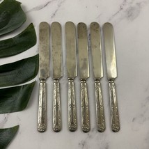 WM Roger Silver Nickel Silverware Flatware Lot of 6 Butter Knife Floral ... - $40.26 CAD