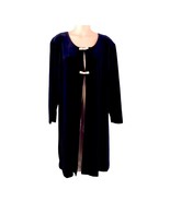 POSITIVE ATTITUDE Women&#39;s Petite LS Black Velvet/Velour Pleat Dress Size 22 - $49.99