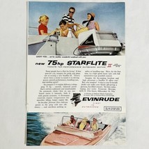 Vintage 1959 Evinrude Outboard Boat Motor Magazine Print Ad 75hp Starfli... - $6.65