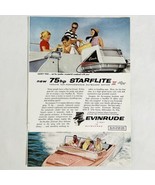 Vintage 1959 Evinrude Outboard Boat Motor Magazine Print Ad 75hp Starfli... - $6.65