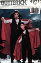 Boys&#39; DRACULA COSTUME 1990 Butterick Pattern 4971 Sizes 7 to 14 UNCUT - £9.08 GBP