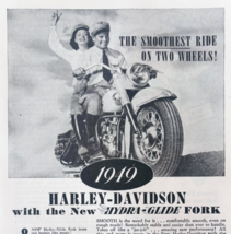 1949 Harley Davidson Motorcycle Advertisement Hydra Glide Fork Vintage F... - $29.99