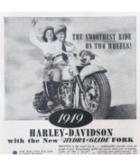 1949 Harley Davidson Motorcycle Advertisement Hydra Glide Fork Vintage F... - $41.01 CAD