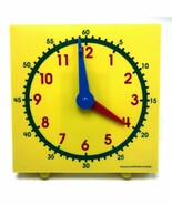Yellow Student Clock Teaching Learning Tool Aid Homeschool Home School Toy - $8.86