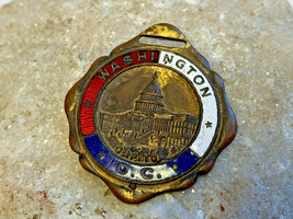 Washington DC Vtg Capital Fob Souvenir Red White Blue Token Pendant Jewelry - £23.66 GBP