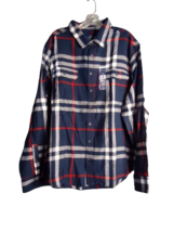 George Long Sleeve Super Soft Flannel Shirt 2Xl (50-52) Multicolored Navy Plaid - $14.85