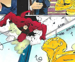Original 1997 Daredevil vs Molten Man Marvel color guide art page 16 fro... - $75.23