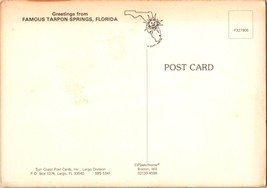 Vtg Postcard Greetings from Tarpon Springs Florida, Multi View, Fishing Boats - £5.19 GBP