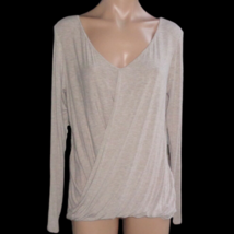 Express One Eleven 2 Chic Ways Heather Beige Surplice Front Soft Knit To... - £6.30 GBP