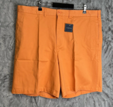 Lands&#39; End Orange Pleated Chino Cotton Shorts Mens Size 42 Light Ginger - $20.46