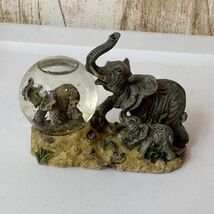 Elephant SMALL Family Glitter Snow Globe Figurine Tabletop Decor - $15.00