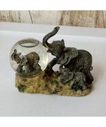 Elephant SMALL Family Glitter Snow Globe Figurine Tabletop Decor - $15.00