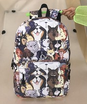 Cute Kitten Cats / Puppy Dogs Print Backpack for Teenager Boy Girl Children Scho - £36.78 GBP