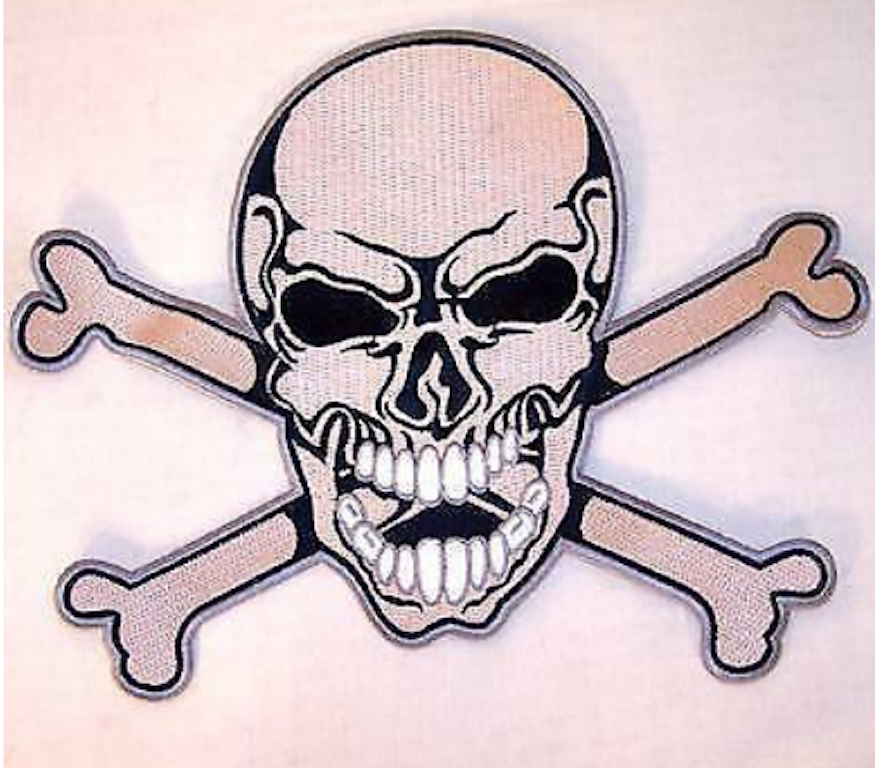 NEW JUMBO SKULL AND CROSS BONES JACKET BACK PATCH embroidered biker JBP2 skulls