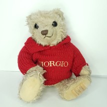 1995 Giorgio Armani Beverly Hills Teddy Bear Plush Collector Red Knitted... - $18.50