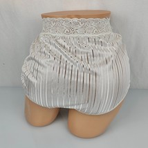 Vintage Bestform Panty Brief Panties Lace Stripe Shiny Nylon White 7 - £31.18 GBP