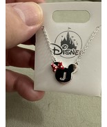 Disney Parks Minnie Mouse Icon Initial Letter J Silver Color Necklace Ch... - £25.88 GBP