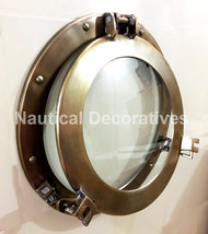 vintage style 15&quot; porthole round coastal wall glass window vintage home ... - £56.29 GBP