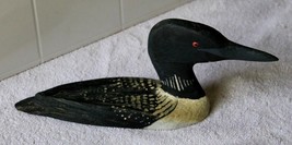 Vintage 1992 Wooden Common Loon Hand Carved &amp; Painted Duck Decoy Artist Signe... - £26.13 GBP