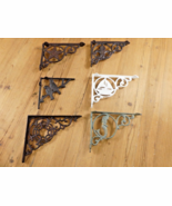 6 Cast Iron Shelf Brackets Rustic Corbels **CRACKS, CHIPS** Welding Resa... - $45.01 CAD