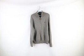 Vintage Ralph Lauren Mens Size Small Cotton Knit Half Zip Pullover Sweater Gray - £39.71 GBP