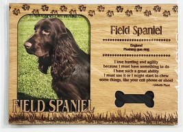 Field Spaniel Dog Profile Laser Engraved Wood Picture Frame Magnet - £10.82 GBP