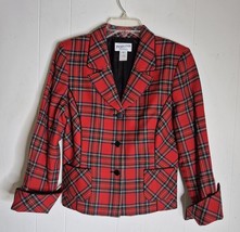 Pendleton Women&#39;s Blazer Size 6 Royal Stewart Plaid Tartan Red Wool - $510.12 MXN