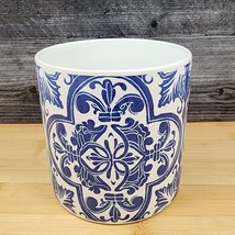 Blue Tile Canister by Blue Sky 5&quot; Embossed Kitchen Home Décor Decorative... - £16.69 GBP